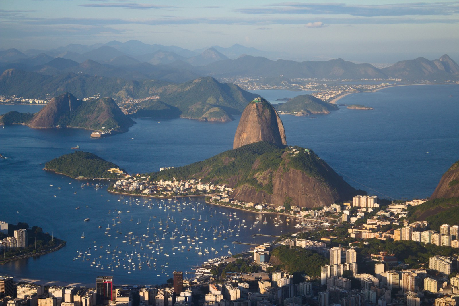Sugarloaf Mountain and Guanabara Bay, Rio de Janeiro, Brazil.